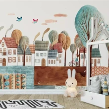 Beibehang обои на заказ 3D высокого класса скандинавские простые счастливое детство город детский дом стены фото декоративные настенные