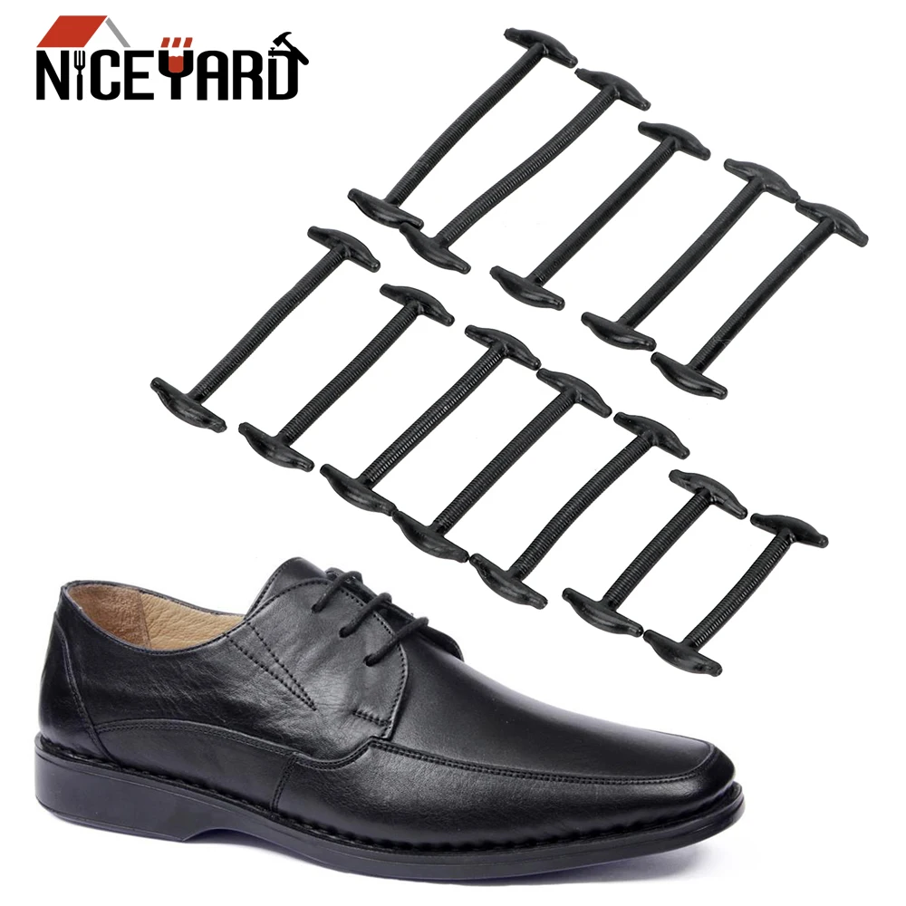 

NICEYARD Fashion 12Pcs/Set Leather Shoes Elastic Silicone Shoe Lace Lazy silicone laces Multifunctional Elastic Shoe String