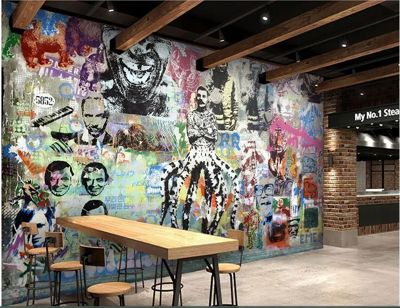 

Custom photo 3d wallpaper Non-woven mural wall sticker Colored animal characters painting picture 3d wall room murals wallpaper