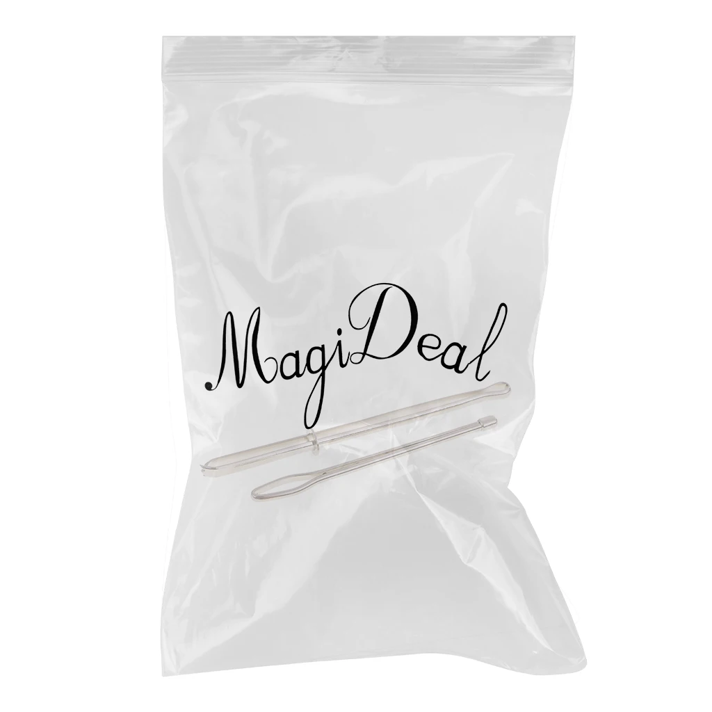 Set of 2pcs Easy-Pull Bodkin Wear Elastic Ribbon Belt Wearing Rope Weaving Tools Stainless Steel Threader Get Cited Clip