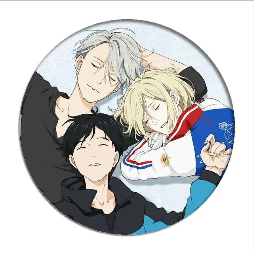 Аниме Yuri on Ice Victor значок косплея Katsuki Plisetsky искусственные сумки Значки для