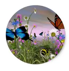 1.5 inch Красивая-бабочки-9481156-1600-120 Классический круглый Стикеры