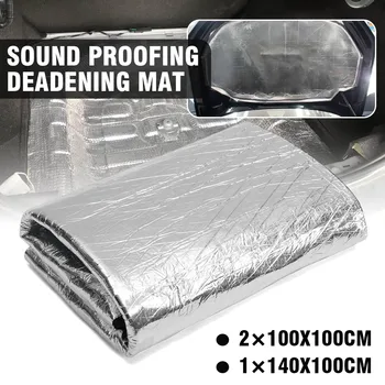 

140x100cm Car Hood Engine Firewall Heat Retardant Mat Deadener Sound Insulation Deadening Aluminum Material Foil Sticker