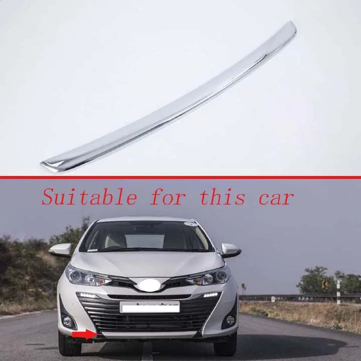 

For Toyota VIOS 2019 Car Decoration ABS Chrome Plated Before The Bar Bumper Cover Shield Trim Molding Lower Grille Car Styling