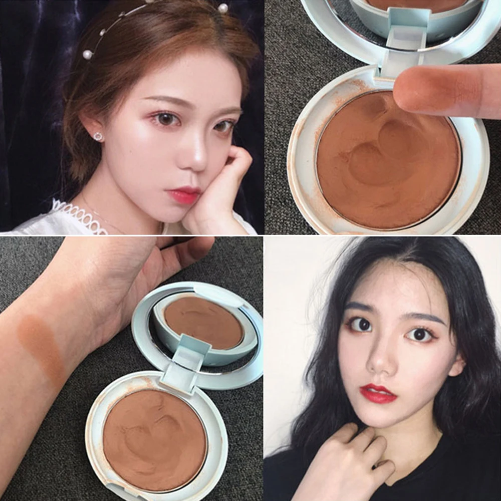 Fashion Shimmer Highlighter Powder Palette Face Contouring Makeup Highlight Shadow Powder Puff