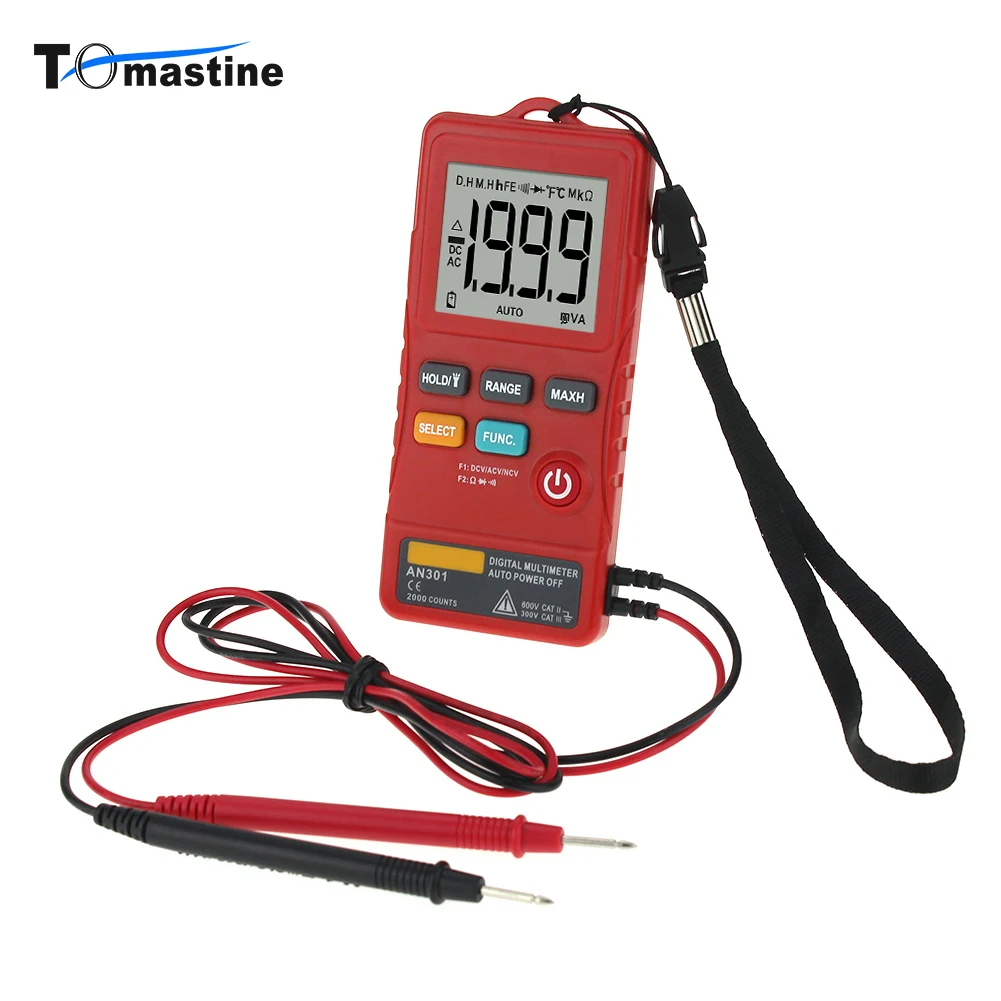

1999 Counts Mini Digital Multimeter Portable AC DC Voltmeter Resistance Ammeter Meter Tester with LED Light