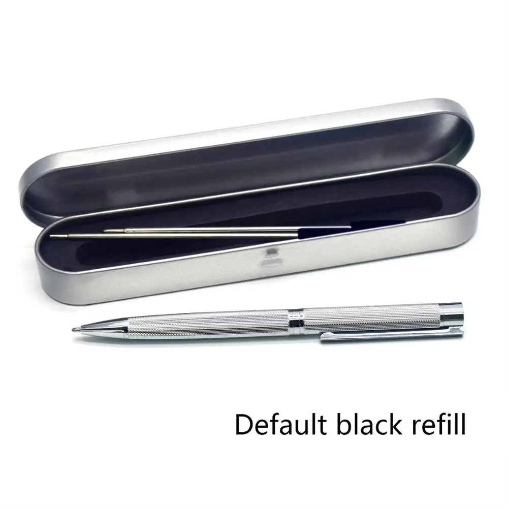 Guoyi Z090 металлическая шариковая ручка 0,7 мм наконечник для школы, офиса, учебы, основные канцелярские принадлежности, Подарочная роскошная ручка, ручка для бизнес-отеля - Цвет: Steel box-Black ink