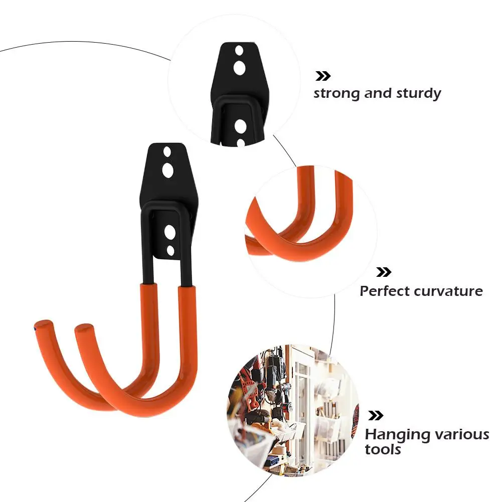 Настенное крепление для гаража, велосипедная вешалка, крюк, сверхпрочные металлические крючки для подвешивания, инструменты для хранения, инструменты для хранения, крючки для органайзера с винтами