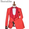 Thorndike Different Colors One Button Groom Tuxedos Shawl Lapel Groomsmen Best Man Suits Mens Wedding Suits Three Pieces Suits 2