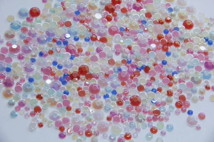 

Very Beautiful Mixed Color & Size AB Jelly Rhinestone 2,3,4,5,6mm Flatback DIY Nail Art Decoration Beads