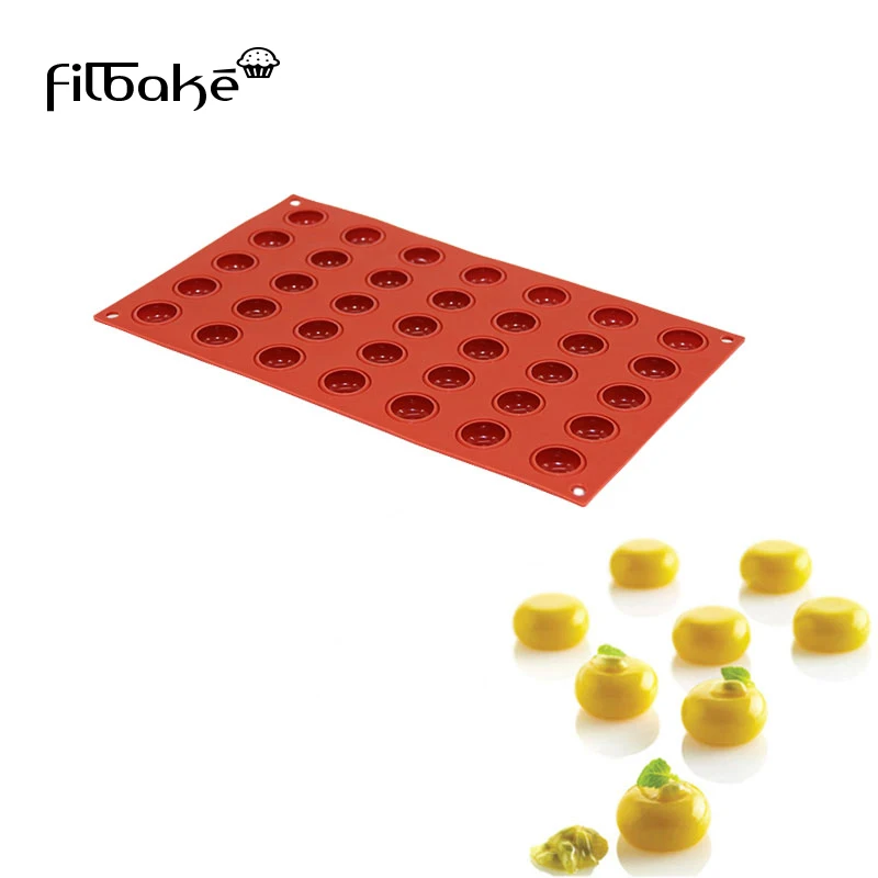 

FILBAKE 35 Even The Little Rount Tart Style Silicone Chocolate Molds Cake Mold Baking Moulds Mousse Cake Decorating Tools