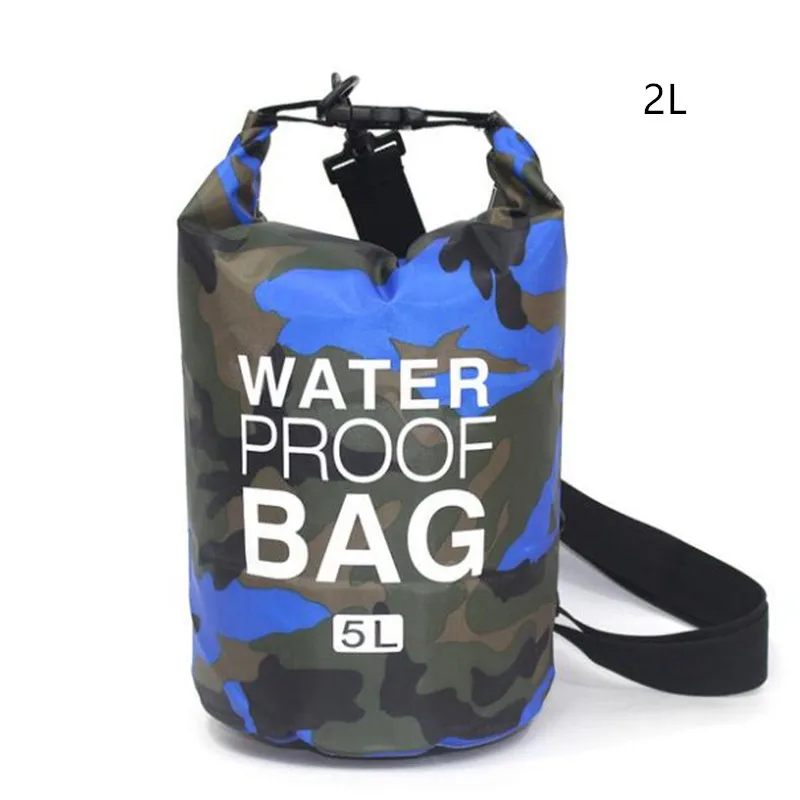 blue 2L Outdoor Waterproof Dry Bag Swimming Bag Sack Storage Bag for Travelling Rafting Boating Kayaking Canoeing Camping 2L 5L 10L - Цвет: blue 2L
