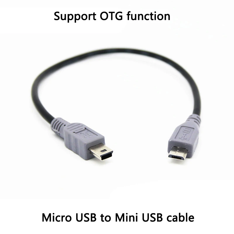 

1pc 25/50/100cm Mini USB Type B Male To Micro B Male 5 Pin Converter OTG Adapter Lead Data Cable