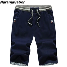 NaranjaSabor мужские летние шорты пляжные шорты мужские хлопковые повседневные шорты до колена мужские однотонные мужские Брендовые брюки для бега 4XL