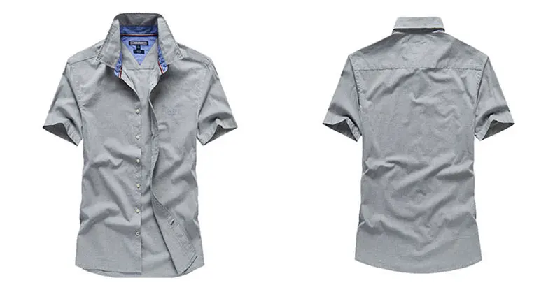 Brand JEEP Men Brand Shirts 2019 Summer Dress Cotton Short Sleeve Shirts Straight Casual Fashion Shirts M~4XL Business Shirts (8)