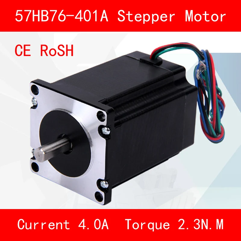 

Jtengsys CE ROSH 57HB76-401A Stepper motor torque 2.3N.M Phase current 4A for automation equipment 3d printer cnc