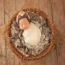 Крем детская эластичная вязаная пеленка реквизит для фотосъемки Новорожденный Джерси обертывание слой ткани фон фото реквизит