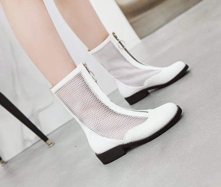 

Big Size 9 10 11 12 thigh high boots knee high boots over the knee boots women ladies boots Stitching hollow mesh front zipper