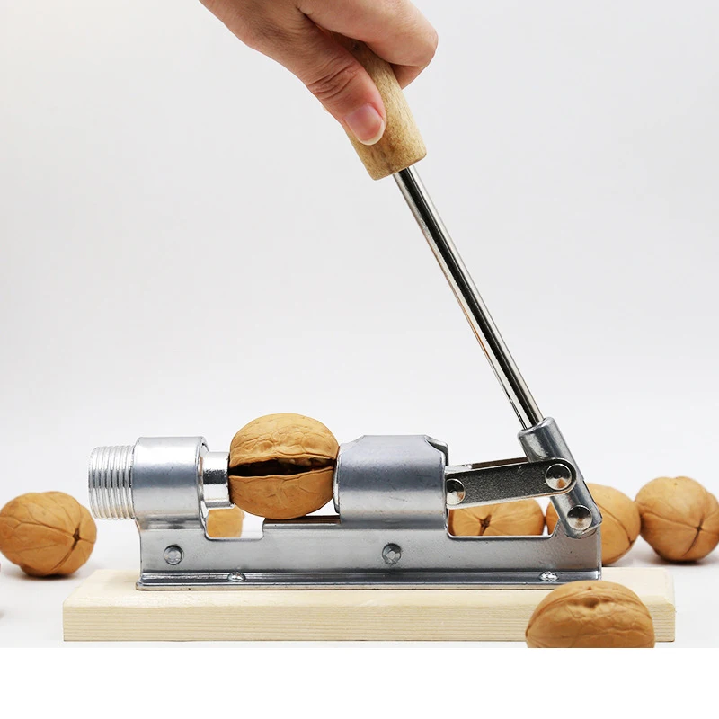 

Stainless Steel Nutcracker With Wooden Mechanical Nut Cracker Sheller Walnut Cracker Plier Almonds Opener Utensils Kitchen Tools