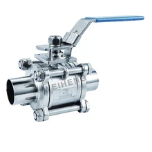 3/"-4,0 дюймов из нержавеющей стали 304 wleld санитарный 3 pc все включено шаровой клапан