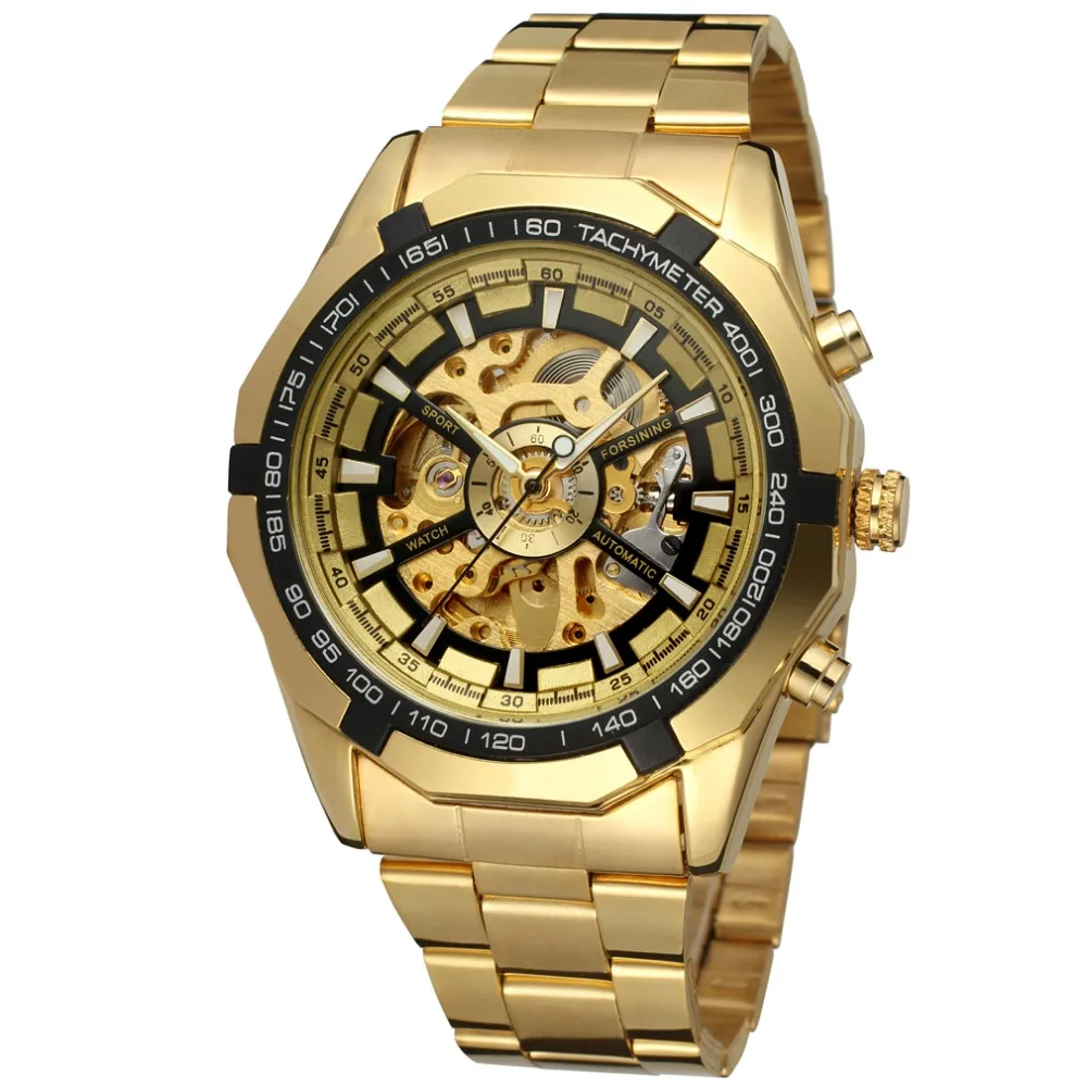 En Ligne Forsining Hommes Montre Haut de Marque De Luxe Hommes Pleine D or Mécanique Squelette Montre Hommes Sport Montre Designer De Mode Casual Horloge