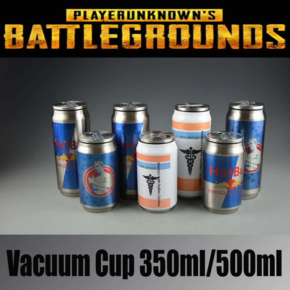 

PUBG Stainless Steel Vacuum Cup 350ml/500ml Cans Water Cup Chicken Dinner Energy Drinks Pain Relieving Action Figure Model Toy