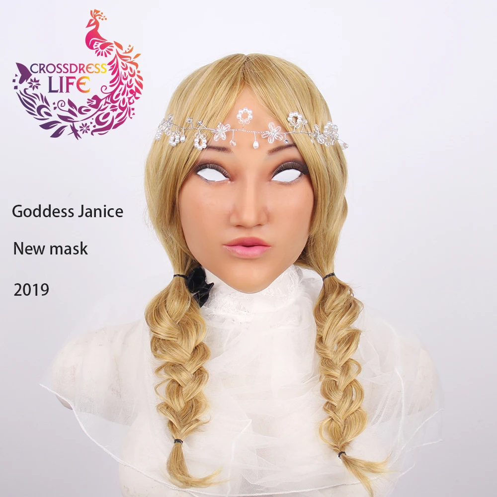 Кроссдресс Реалистичная силиконовая женская маска богиня Дженис маска на Хэллоуин Маскарад косплей Драг Королева-трансвестит