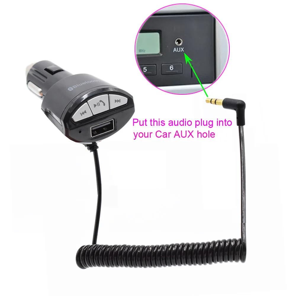 XCGaoon многофункциональный автомобильный AUX Bluetooth аудио приемник для гарнитуры комплект MP3-плеер Стерео автомобильное USB зарядное устройство для iPhone и смартфона