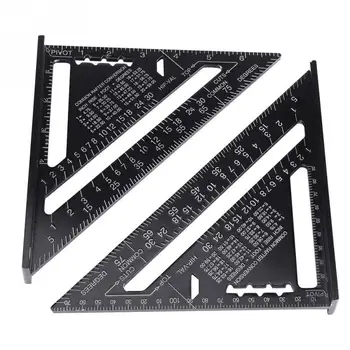 

FGHGF 7 Inch Metric Aluminum Alloy Black Oxidation Roofing Triangle Angle Protractor Layout Guide Triangle Angle Protractor