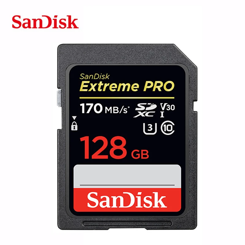 Двойной Флеш-накопитель SanDisk Extreme PRO SD карта, 32 ГБ, 64 ГБ, 128 ГБ SDHC/SDXC UHS-I Class 10 95 МБ/с. V30 карта памяти sd-карта для цифровой камеры