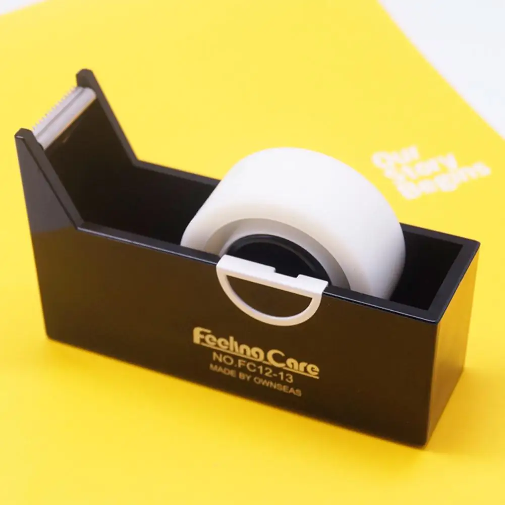 

Square Plastic Tape Seat Tape Holder Office Tape Dispenser Desktop With Tape Cutter Supplies r20