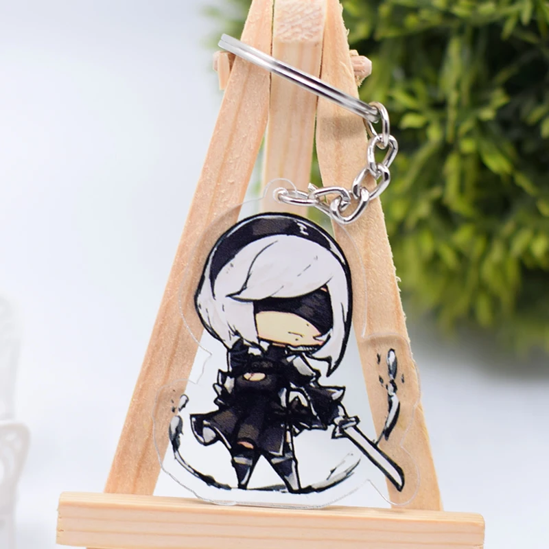 2B NieR Automata Keychain Cute Double Sided Acrylic Key Chain Pendant