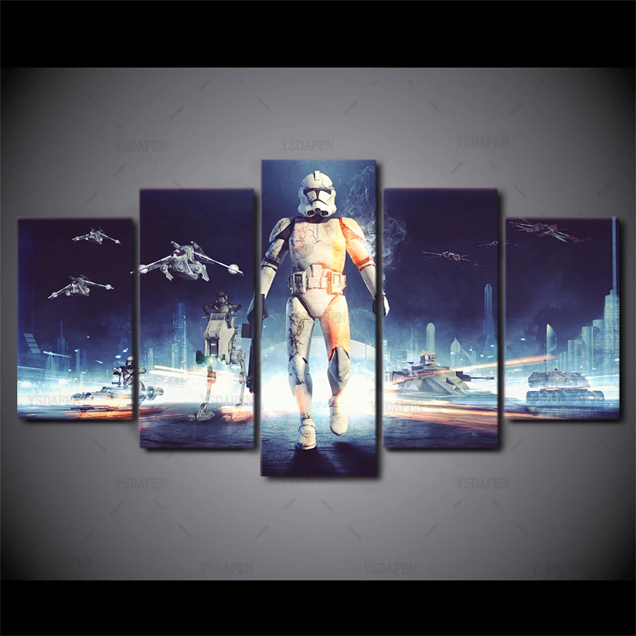 HD Printed 5 piece star wars canvas wall art painting livingroom decoration print poster picture
