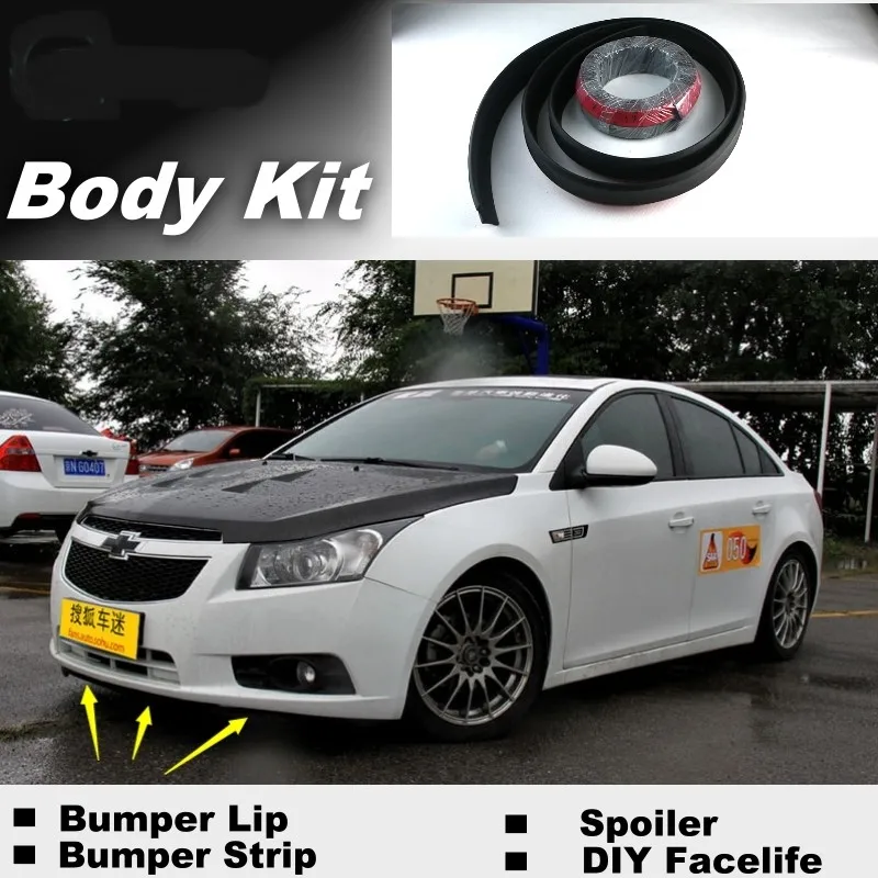Bumper Lip Lips For Chevrolet Cruze J300 2008~2014  Top Gear Shop Spoiler For Car Tuning  TOPGEAR Body Kit + Strip