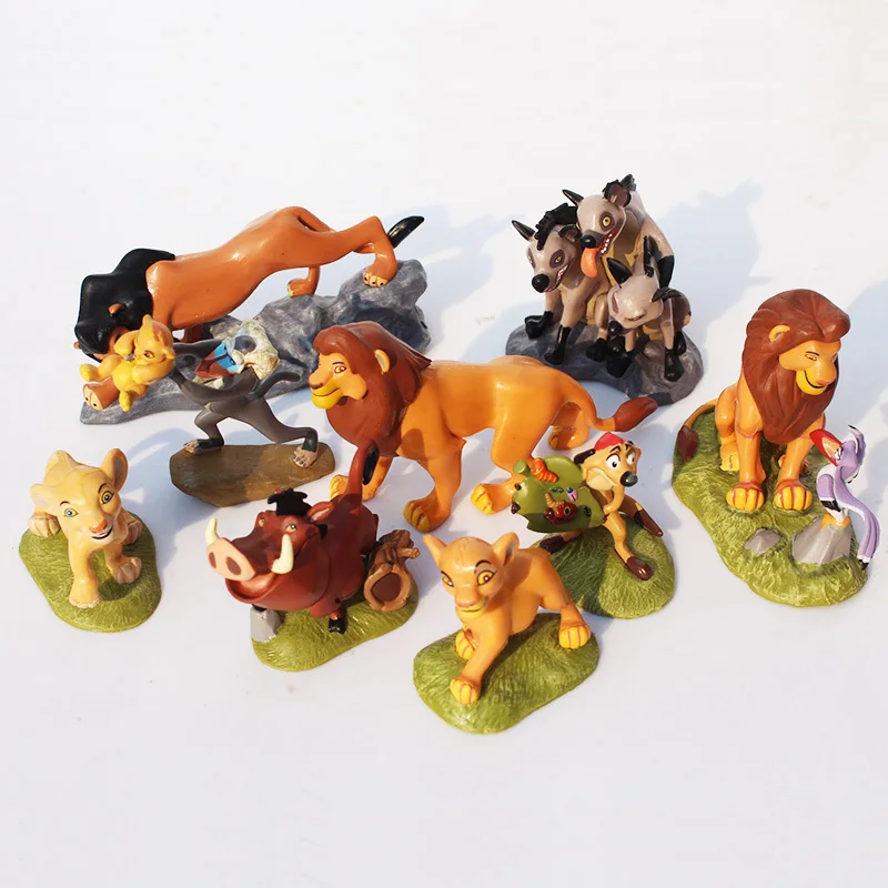9 шт./компл. фигурки Король Лев Simba Nala Mufasa Sarabi Pumbaa Timon Zazu птицы модели животных