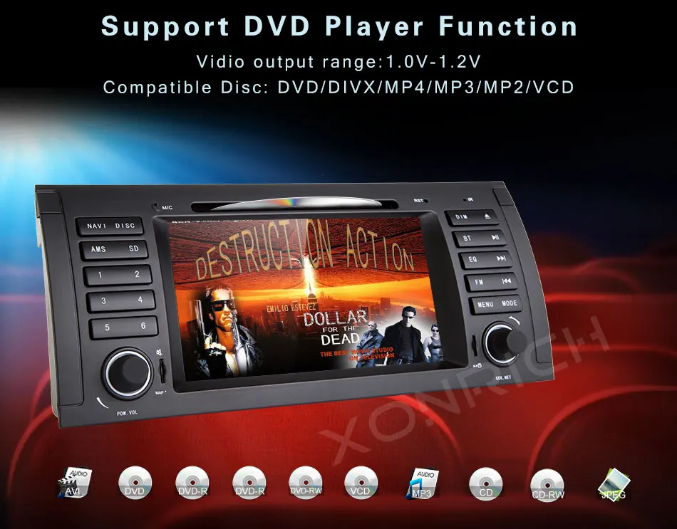 Xonrich 1 Din dvd-плеер автомобиля радио gps навигация для BMW X5 E53 BMW E39 5 серии 2002-2007мультимедиа стерео аудио головное устройство