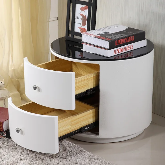 Buy modern 2 drawers round bedSide End Tables for