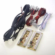 2 Players Zero Delay USB Arcade Encoder To 5 Pin Arcade Joystick + Sanwa Buttons & Sanwa Joystick For Retropie 3B Project DIY