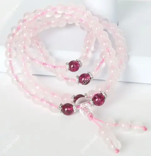 

ddh001709 AAA 6mm 108PCS Pink Jade Tibet Buddhism Pray Mala Bracelet Necklace/Amulet 28% Discount