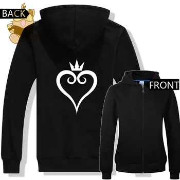 

Kingdom hearts logo printing cotton hoodies game fans zipper hoodies ac435