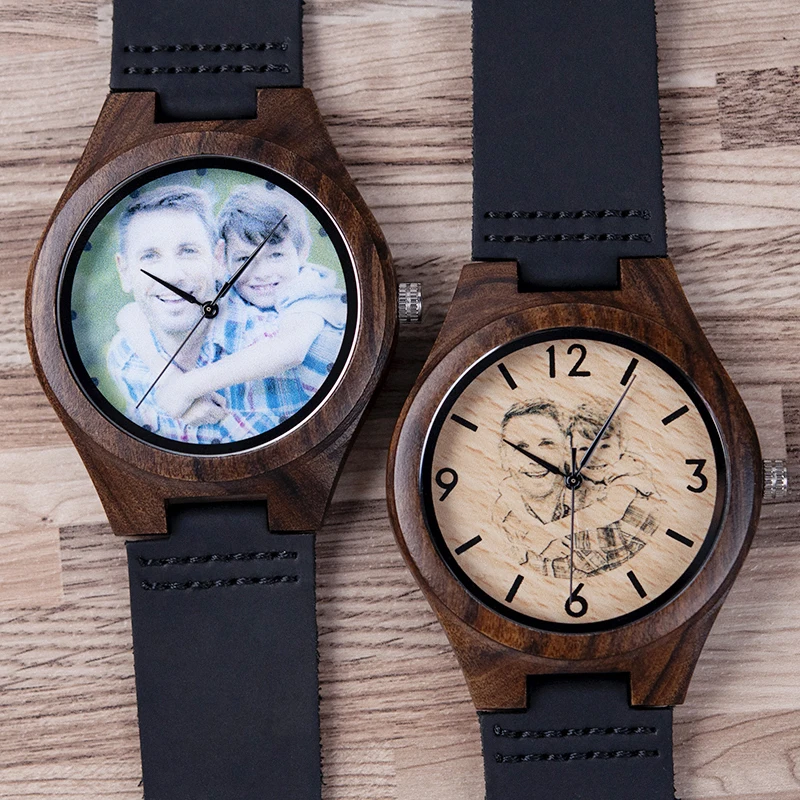 Watch Men Personal Customize Picture Family Birthday Gift Women Watches erkek kol saati BOBO BIRD Quartz Bamboo Engrave Logo