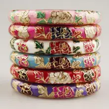 Wholesale10 шт КИТАЙСКИЙ ручной работы перегородчатой эмали манжеты браслет с цветами