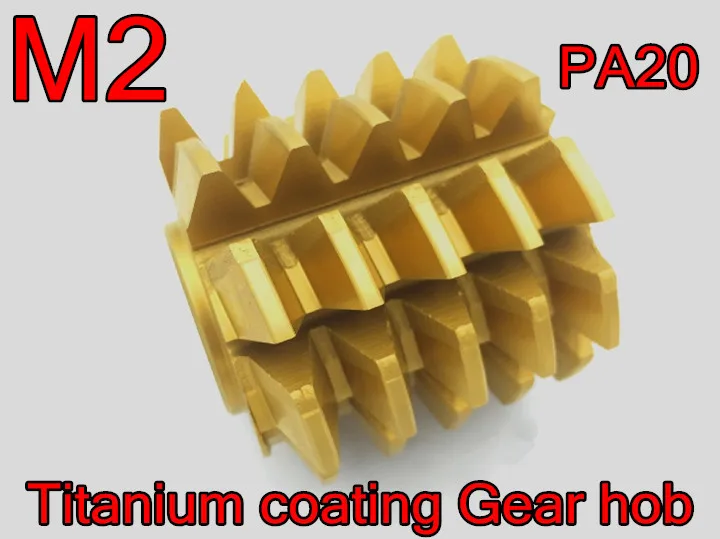 

M2 modulus 55*50*22mm Inner hole PA 20 degrees HSS Titanium coating Gear hob Gear cutting tools Free shipping