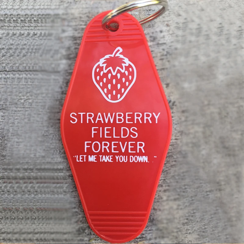 

inspired 'strawberry fields' keytag