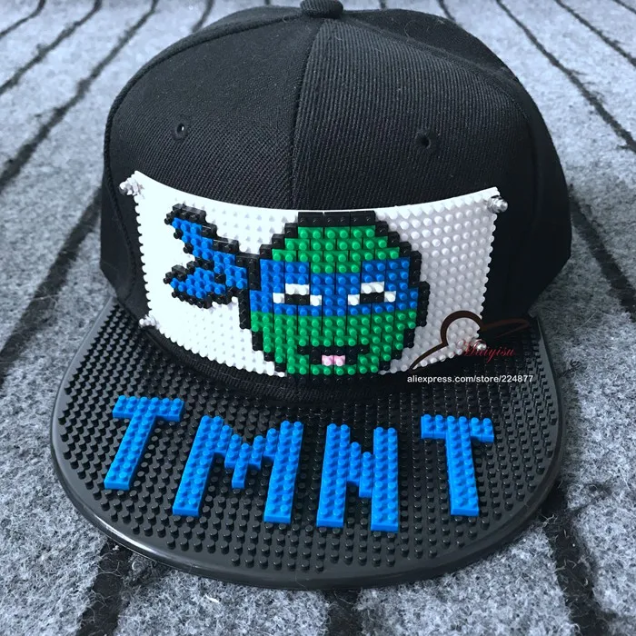 Новые Заказные блоки дизайн DIY Кирпичи TMNT хип-хоп кепка уличная мультяшная Мужская Женская модная кепка крутая бейсболка s - Цвет: blue TMNT