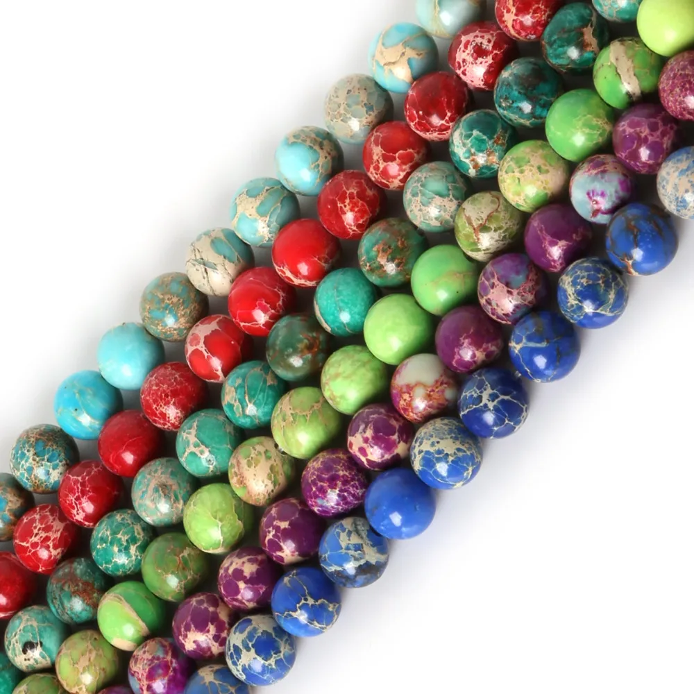 

Wholesale Round Natural Sea Sediment Stone Beads Crystal Agates Beads For Jewelry Making For Beadwork DIY Bracelet 4/6/8/10 mm