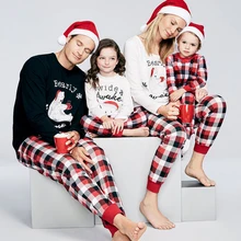 Одинаковые комплекты для семьи; Рождественская одежда; пижамный комплект для папы, женщин, детей, сына и дочки; Пижама с изображением оленя; одежда для сна; рождественские пижамы; комплекты