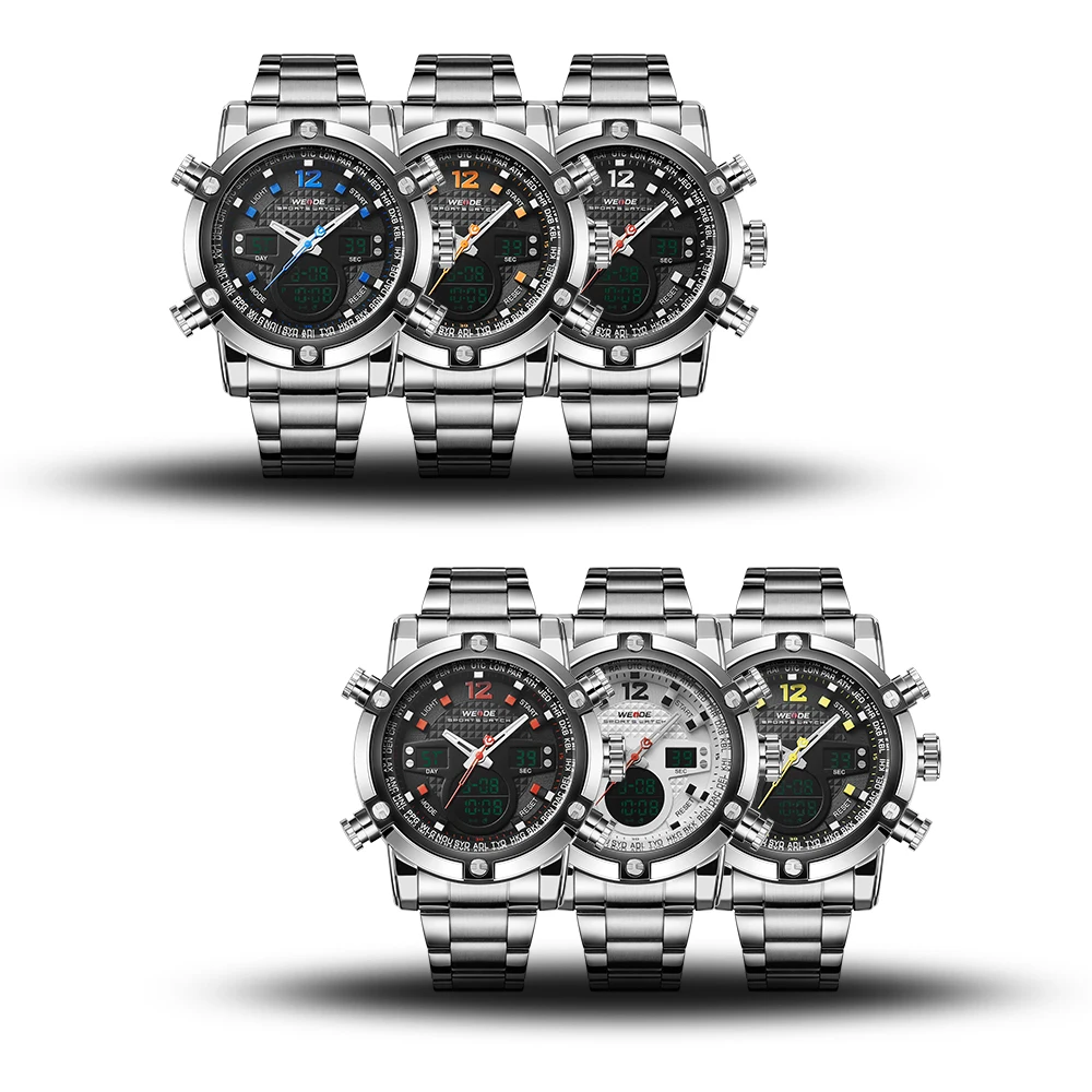 WEIDE мужские часы спортивные светодиодный цифровой браслет Электронный двойной