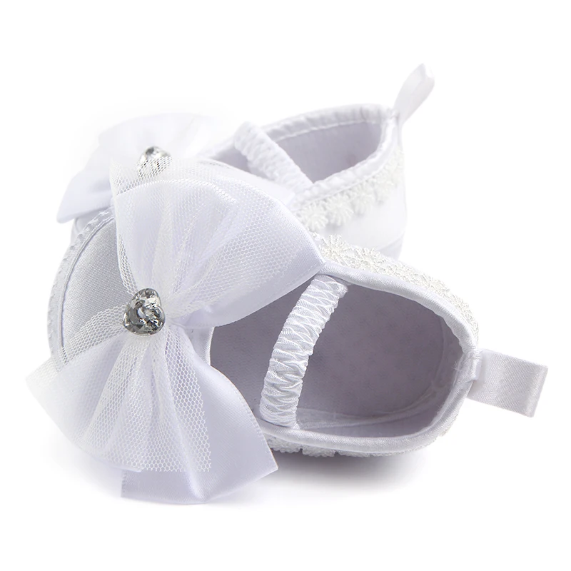 

Newborn Baby Boys Girls christening Baptism Zapatillas Bebe Lace Shoes First Walkers Church Soft Sole Silk Shoes