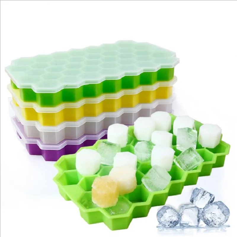 4-Colors-37-Grids-Honeycomb-Ice-Cube-Eco-Friendly-Cavity-Silicone-Tray-Mini-Ice-Cubes-Milk